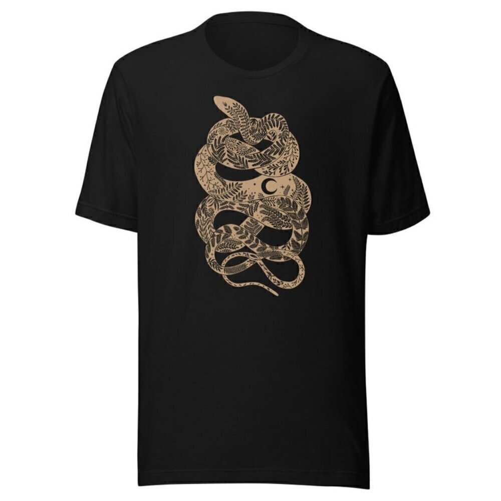 Snake Botanical Nature Graphic Magical Aesthetic Art Lover Unisex T-Shirt